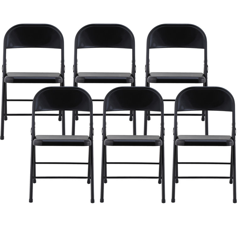 Inbox Zero Black Metal Folding Chair Set Wayfair.co.uk